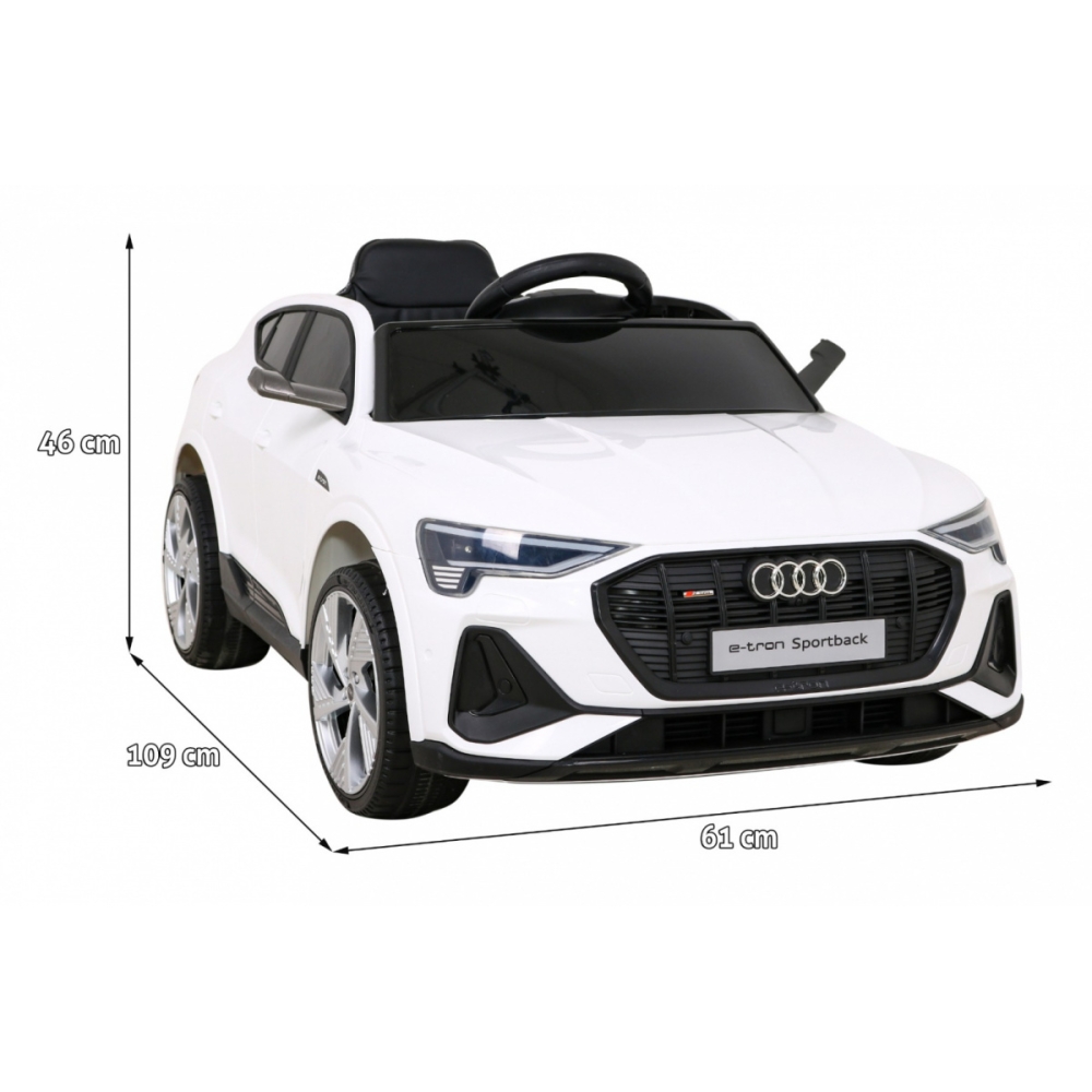 Elektromobilis Audi E-Tron Sportback 4x4, White-Elektromobiliai vaikams, Mašinos-e-vaikas