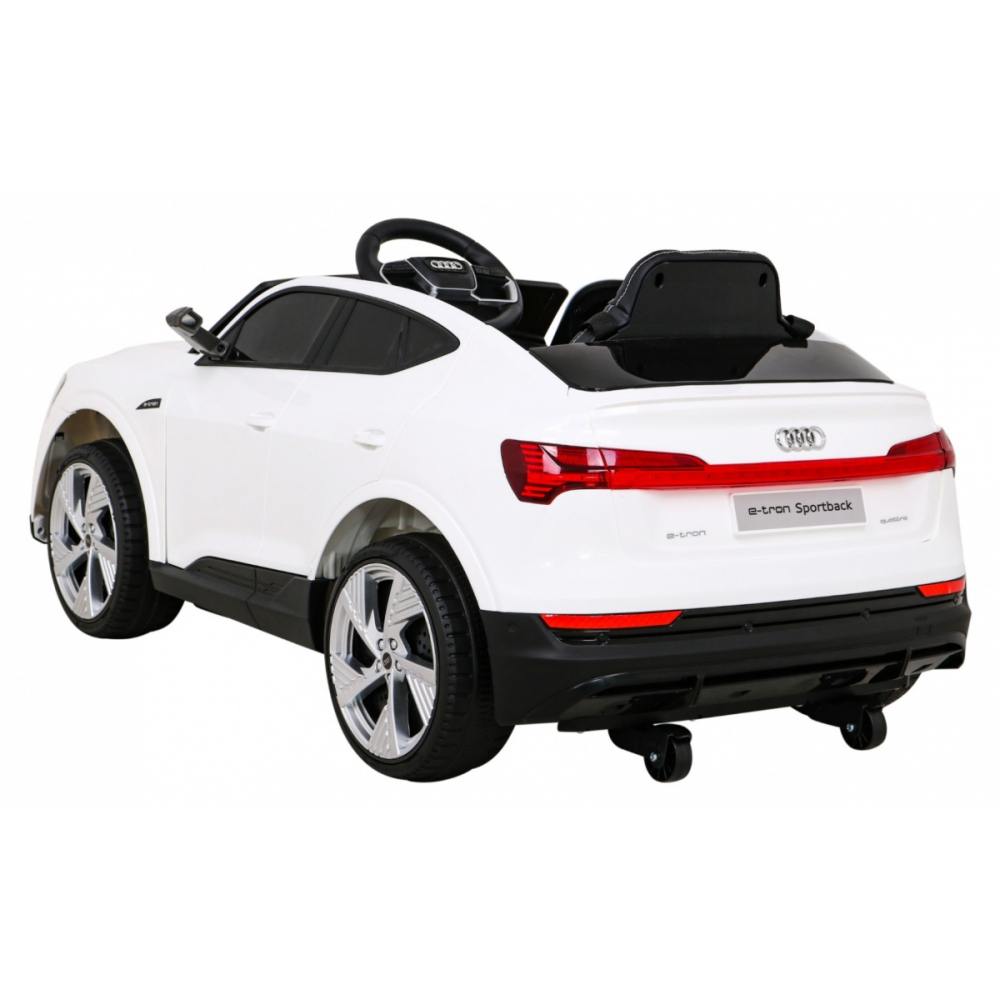 Elektromobilis Audi E-Tron Sportback 4x4, White-Elektromobiliai vaikams, Mašinos-e-vaikas