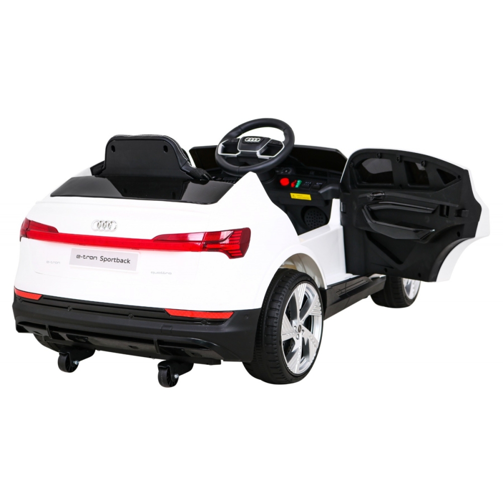 Elektromobilis Audi E-Tron Sportback 4x4, White-Elektromobiliai vaikams, Mašinos-e-vaikas