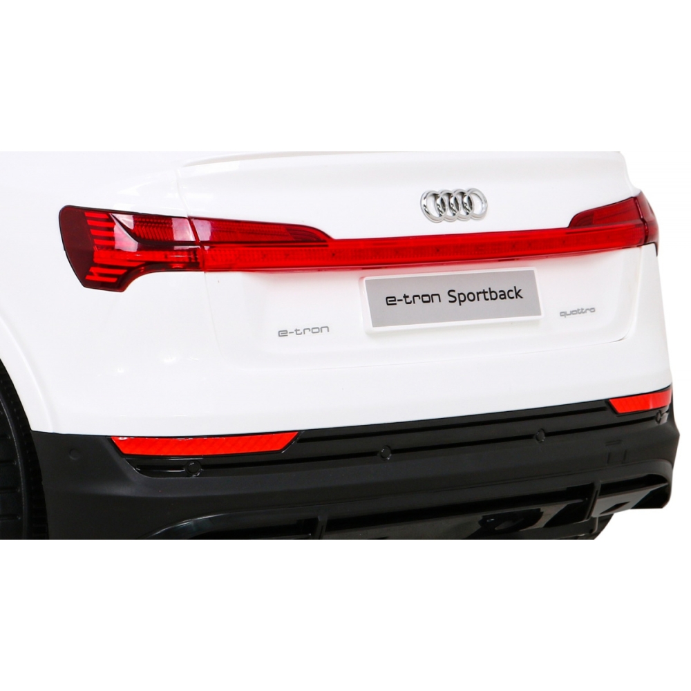 Elektromobilis Audi E-Tron Sportback 4x4, White-Elektromobiliai vaikams, Mašinos-e-vaikas