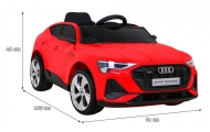 Audi E-Tron Sportback dla dzieci Czerwony + Pilot + Napęd 4x4 + Wolny Start + Radio MP3 + LED