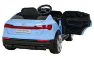 Audi E-Tron Sportback dla dzieci Niebieski + Pilot + Napęd 4x4 + Wolny Start + Radio MP3 + LED