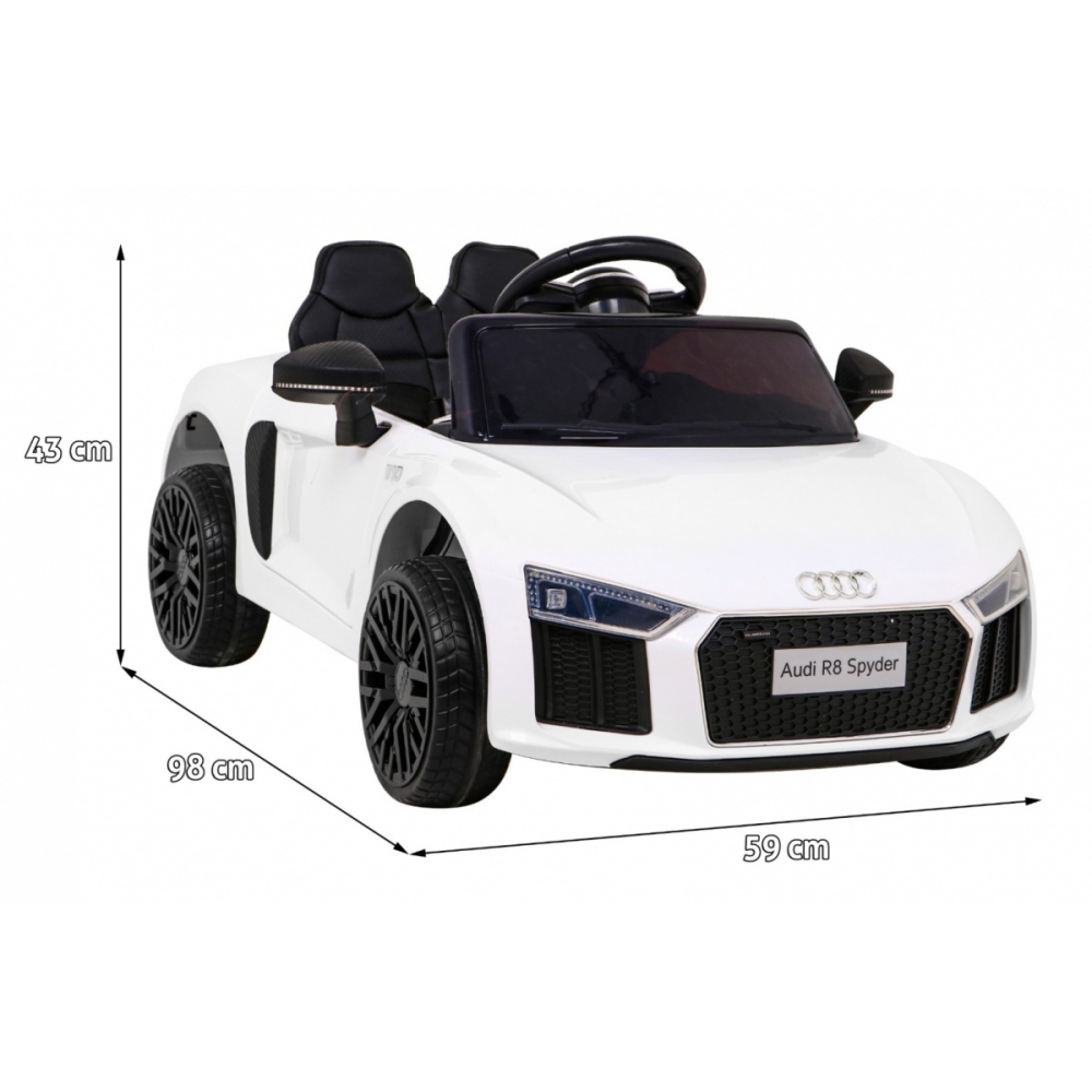 Elektromobilis Audi R8, White-Elektromobiliai vaikams, Mašinos-e-vaikas