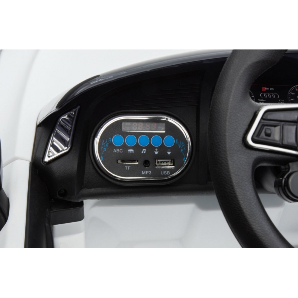 Elektromobilis Audi R8, White-Elektromobiliai vaikams, Mašinos-e-vaikas