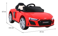 Audi R8 LIFT Samochodzik na akumulator Czerwony + Pilot + Koła EVA + MP3 + LED