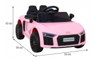 Audi R8 na akumulator dla dzieci Różowy + Pilot + EVA + Wolny Start + MP3 LED