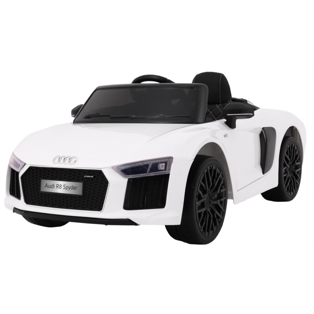 Elektromobilis Audi R8 Spyder, baltas-Elektromobiliai vaikams, Mašinos-e-vaikas