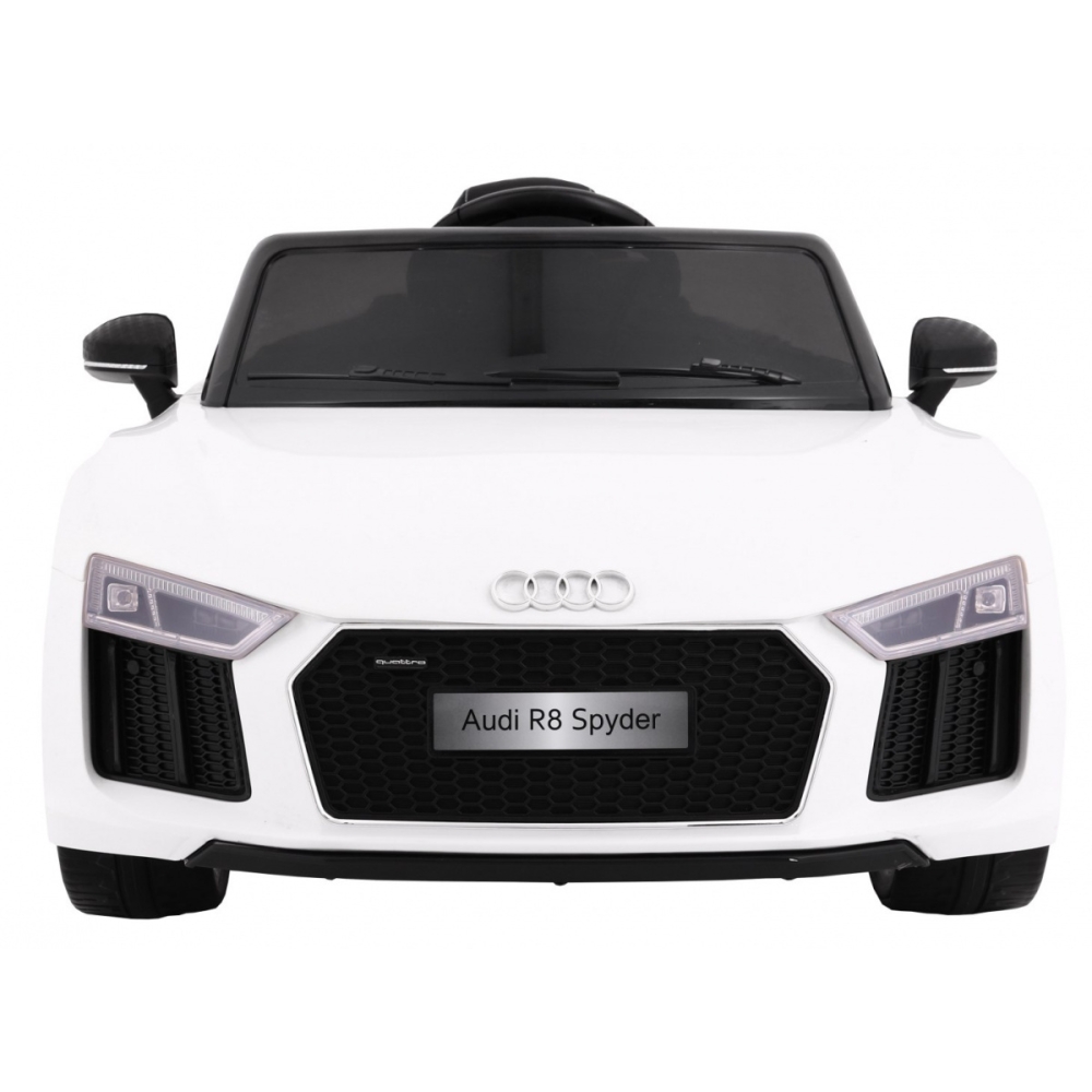 Elektromobilis Audi R8 Spyder, baltas-Elektromobiliai vaikams, Mašinos-e-vaikas