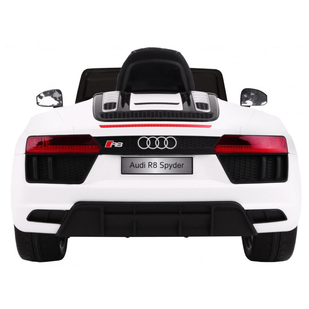 Elektromobilis Audi R8 Spyder, baltas-Elektromobiliai vaikams, Mašinos-e-vaikas