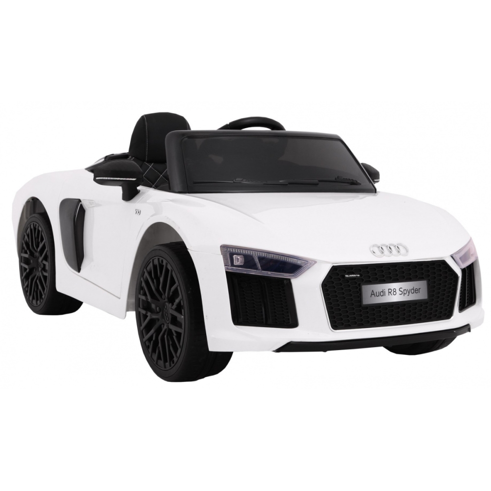 Elektromobilis Audi R8 Spyder, baltas-Elektromobiliai vaikams, Mašinos-e-vaikas