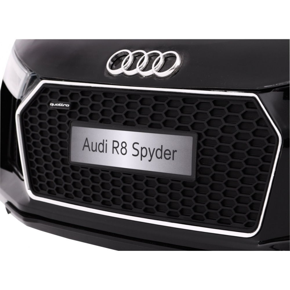 Elektromobilis Audi R8 Spyder, juodas-Elektromobiliai vaikams, Mašinos-e-vaikas
