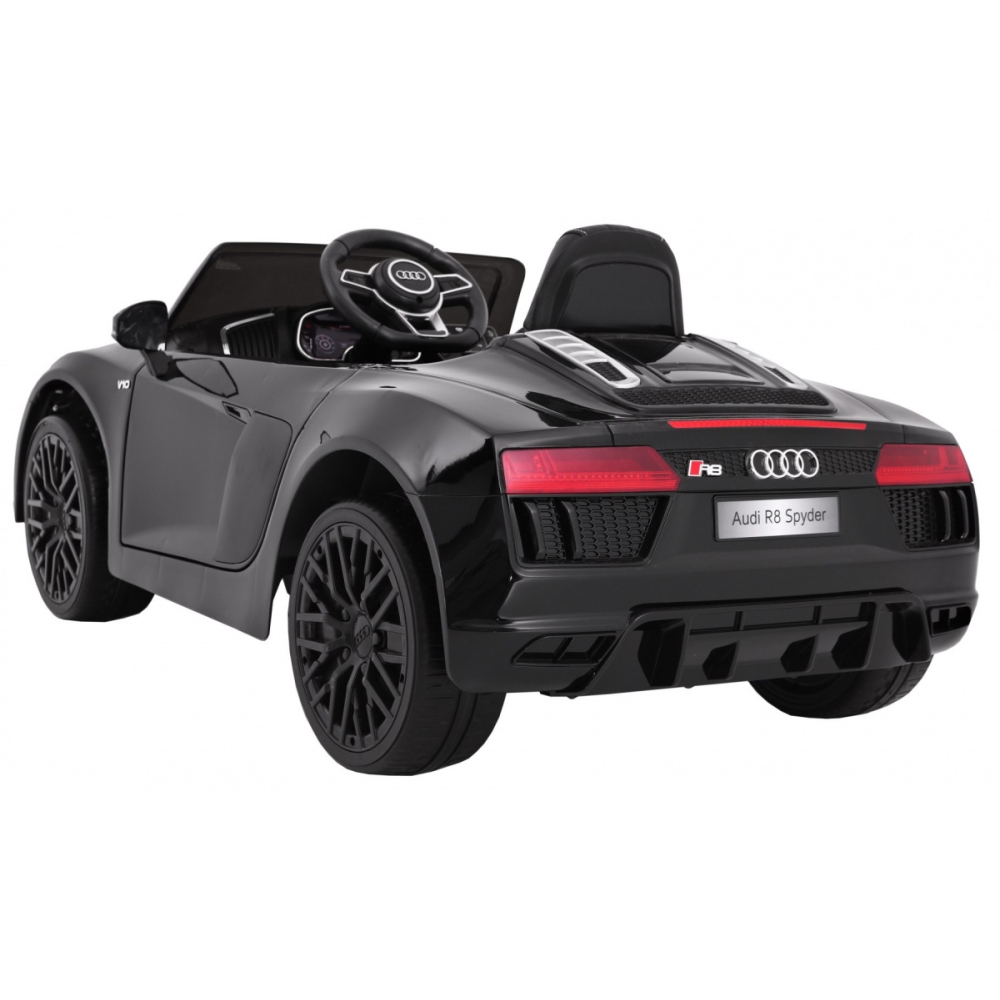 Elektromobilis Audi R8 Spyder, juodas-Elektromobiliai vaikams, Mašinos-e-vaikas