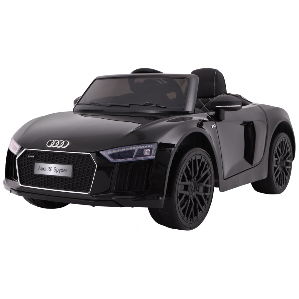 Elektromobilis Audi R8 Spyder, lakuotas juodas-Elektromobiliai vaikams, Mašinos-e-vaikas