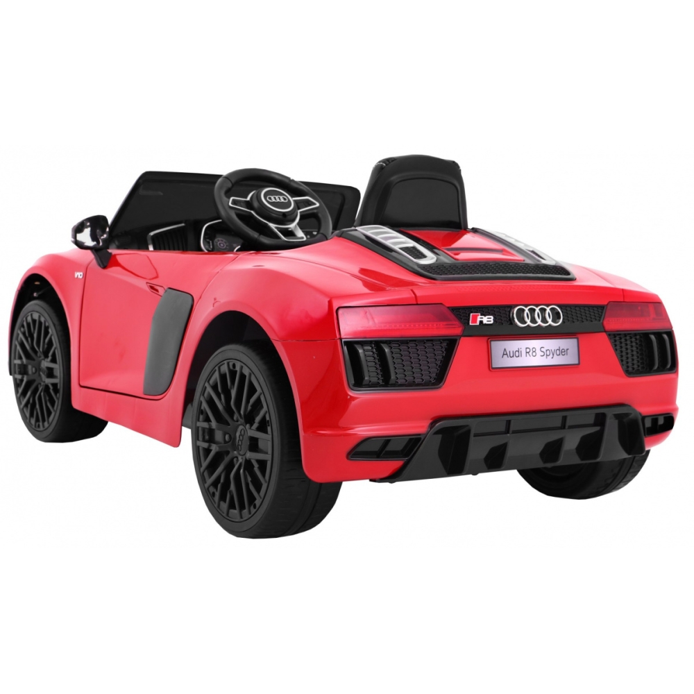 Elektromobilis Audi R8 Spyder, lakuotas raudonas-Elektromobiliai vaikams, Mašinos-e-vaikas