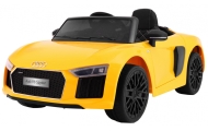 Audi R8 Spyder na akumulator Żółty + Pilot + EVA + Wolny Start + Radio MP3 + LED