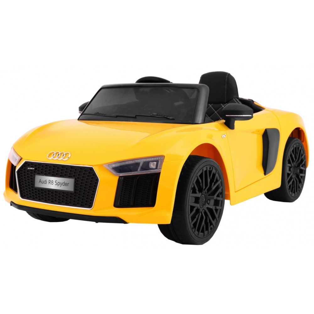 Elektromobilis Audi R8 Spyder, geltonas-Elektromobiliai vaikams, Mašinos-e-vaikas