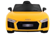 Audi R8 Spyder na akumulator Żółty + Pilot + EVA + Wolny Start + Radio MP3 + LED