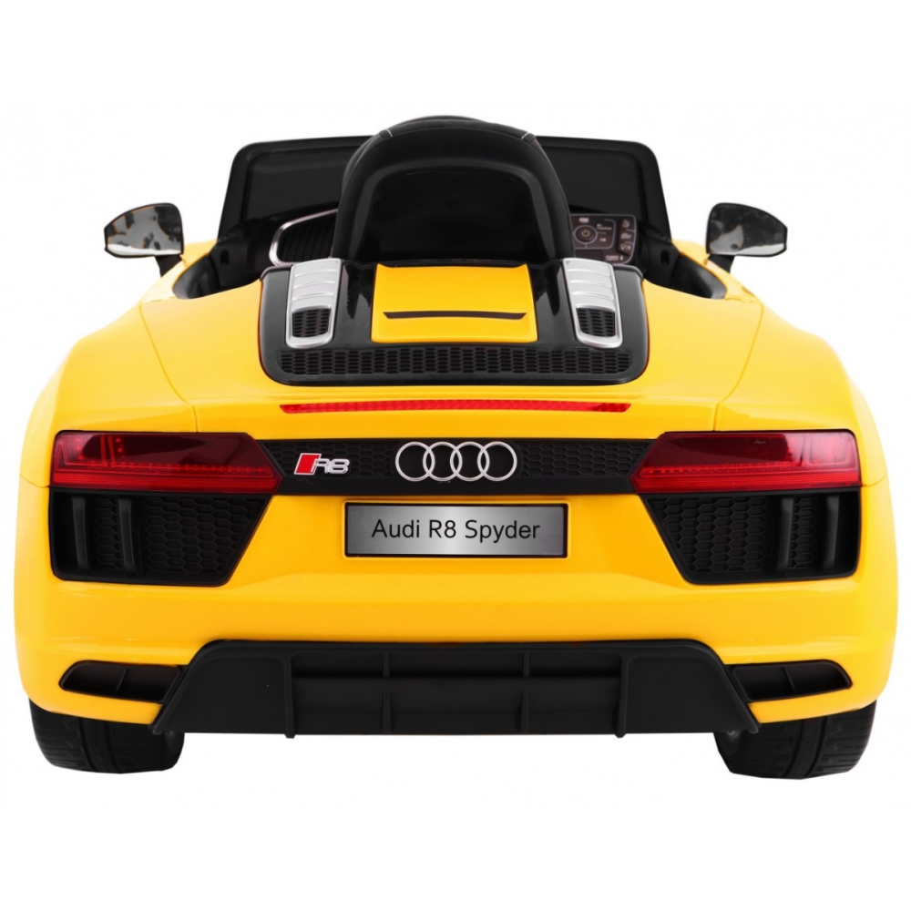 Elektromobilis Audi R8 Spyder, geltonas-Elektromobiliai vaikams, Mašinos-e-vaikas