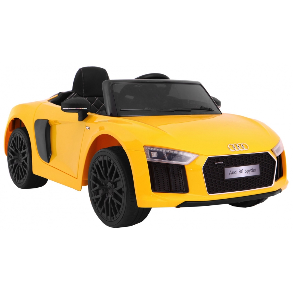 Elektromobilis Audi R8 Spyder, geltonas-Elektromobiliai vaikams, Mašinos-e-vaikas