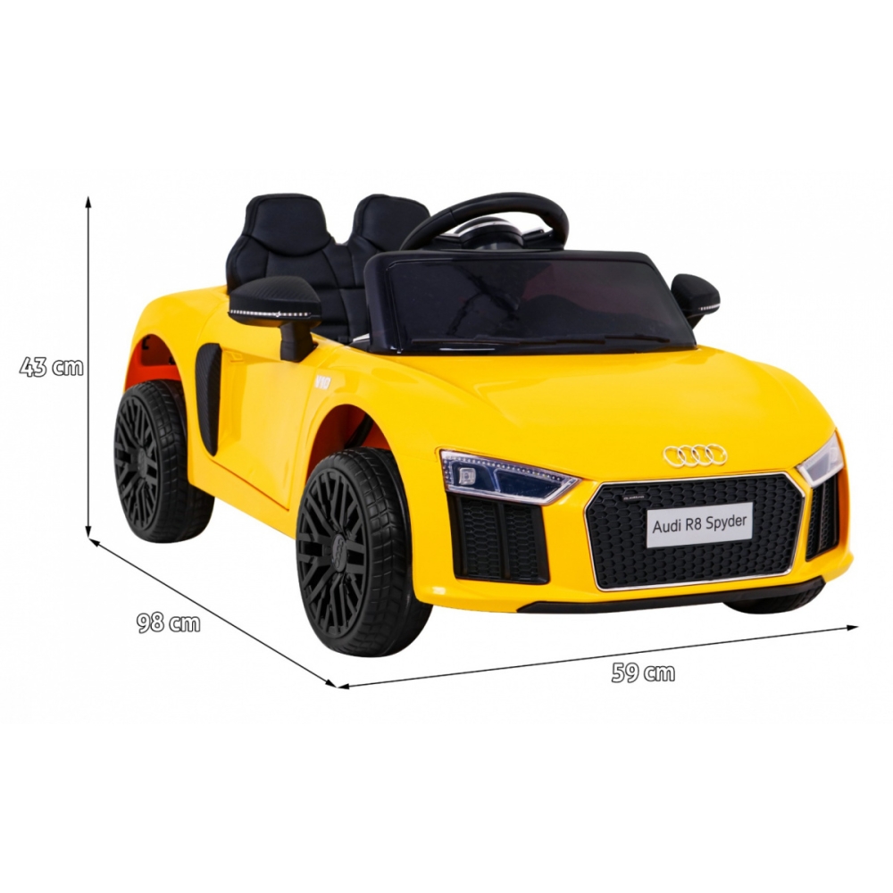 Elektromobilis Audi R8, Yellow-Elektromobiliai vaikams, Mašinos-e-vaikas
