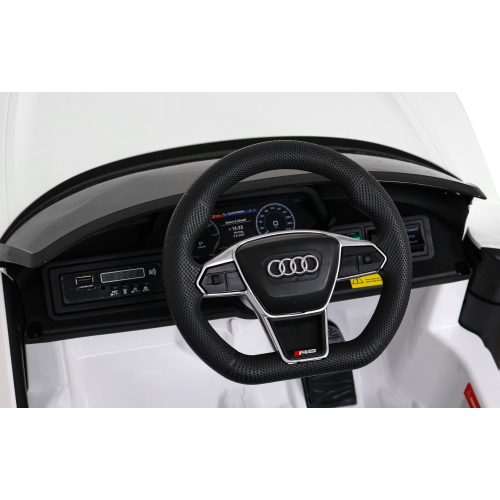 Elektromobilis Audi RS E-Tron GT, 4x4 pavara, White-Elektromobiliai vaikams, Mašinos-e-vaikas