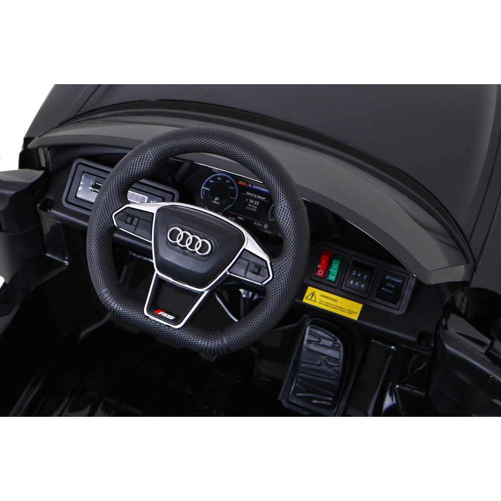 Elektromobilis Audi RS E-Tron GT, 4x4 pavara, Black-Elektromobiliai vaikams, Mašinos-e-vaikas