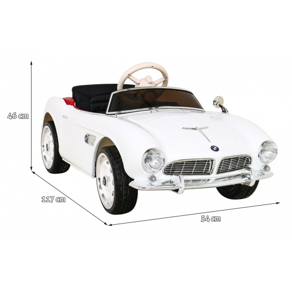 Elektromobilis BMW 507 Retro, White-Elektromobiliai vaikams, Mašinos-e-vaikas