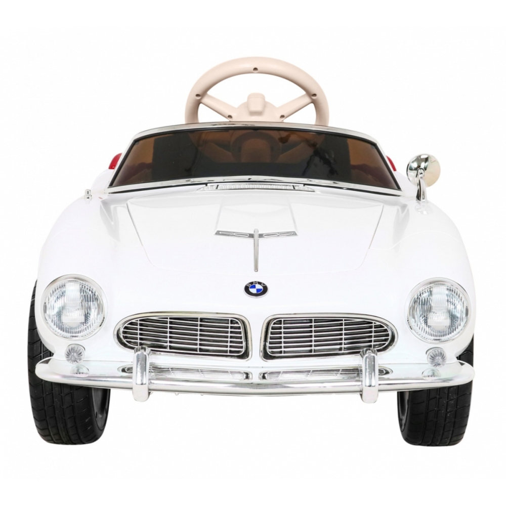 Autko BMW 507 Retro elektryczne dla dzieci Biały roadster