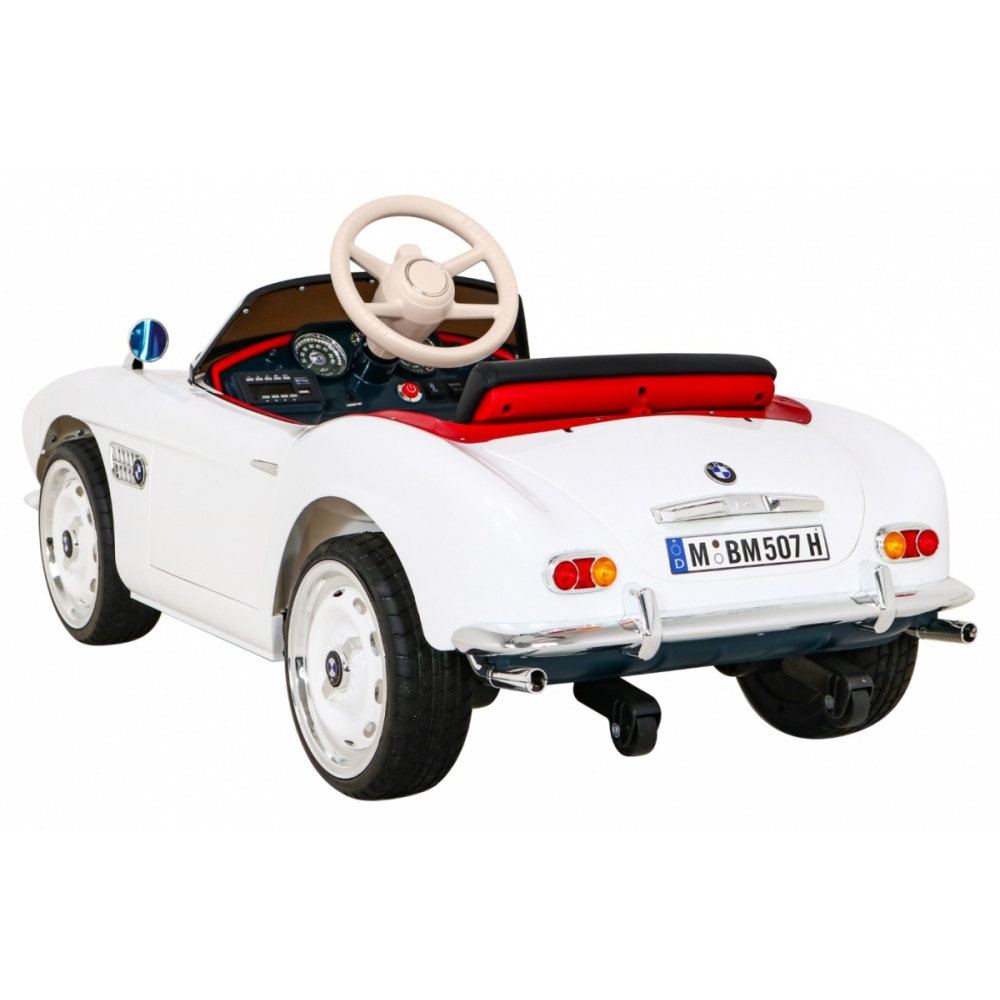 Elektromobilis BMW 507 Retro, White-Elektromobiliai vaikams, Mašinos-e-vaikas