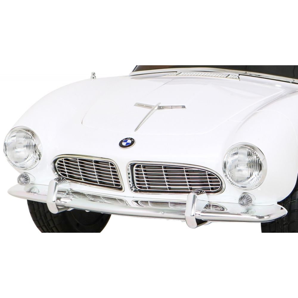 Autko BMW 507 Retro elektryczne dla dzieci Biały roadster