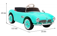 Autko BMW 507 Retro elektryczne dla dzieci Zielony + Audio LED + Pilot + Ekoskóra + EVA + Wolny Start
