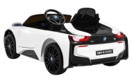 BMW I8 Lift Auto na akumulator Biały + Pilot + Wolny Start + 3-pkt pasy + MP3 USB + LED