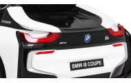 BMW I8 Lift Auto na akumulator Biały + Pilot + Wolny Start + 3-pkt pasy + MP3 USB + LED