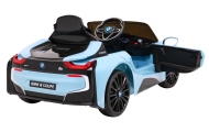 BMW I8 Lift Auto na akumulator Niebieski + Pilot + Wolny Start + 3-pkt pasy + MP3 USB + LED