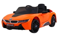 BMW I8 Lift Auto na akumulator Pomarańczowy + Pilot + Wolny Start + 3-pkt pasy + MP3 USB + LED