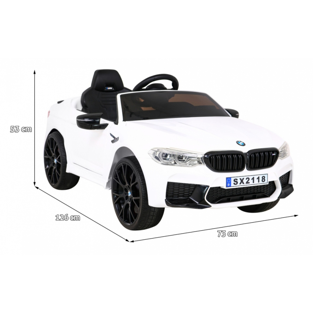 Elektromobilis BMW M5 DRIFT, White-Elektromobiliai vaikams, Mašinos-e-vaikas