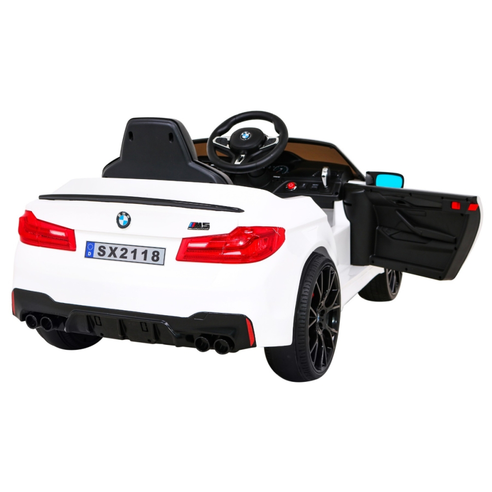 Elektromobilis BMW M5 DRIFT, White-Elektromobiliai vaikams, Mašinos-e-vaikas