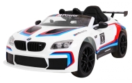 Elektromobilis BMW M6 GT3, White-Elektromobiliai vaikams, Mašinos-e-vaikas