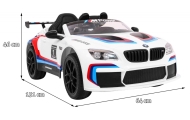 Elektromobilis BMW M6 GT3, White-Elektromobiliai vaikams, Mašinos-e-vaikas