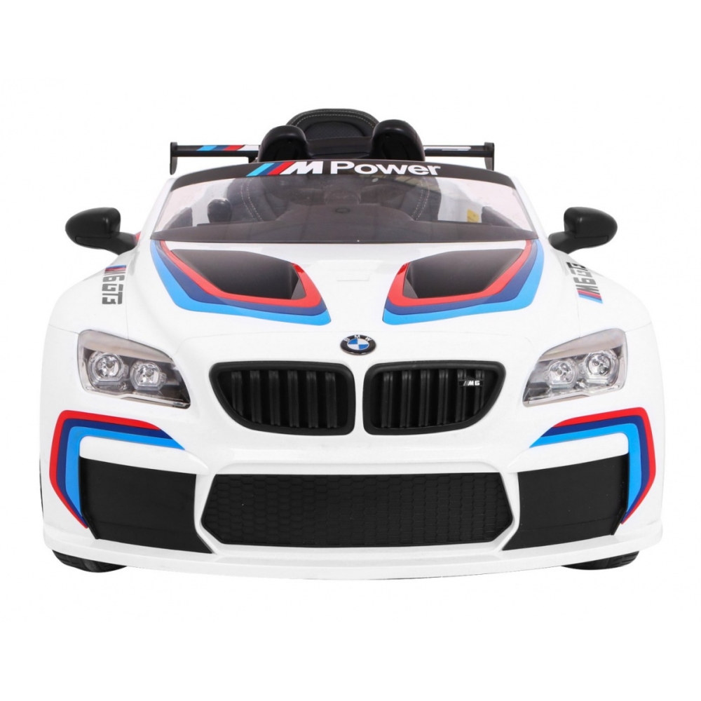 Elektromobilis BMW M6 GT3, White-Elektromobiliai vaikams, Mašinos-e-vaikas