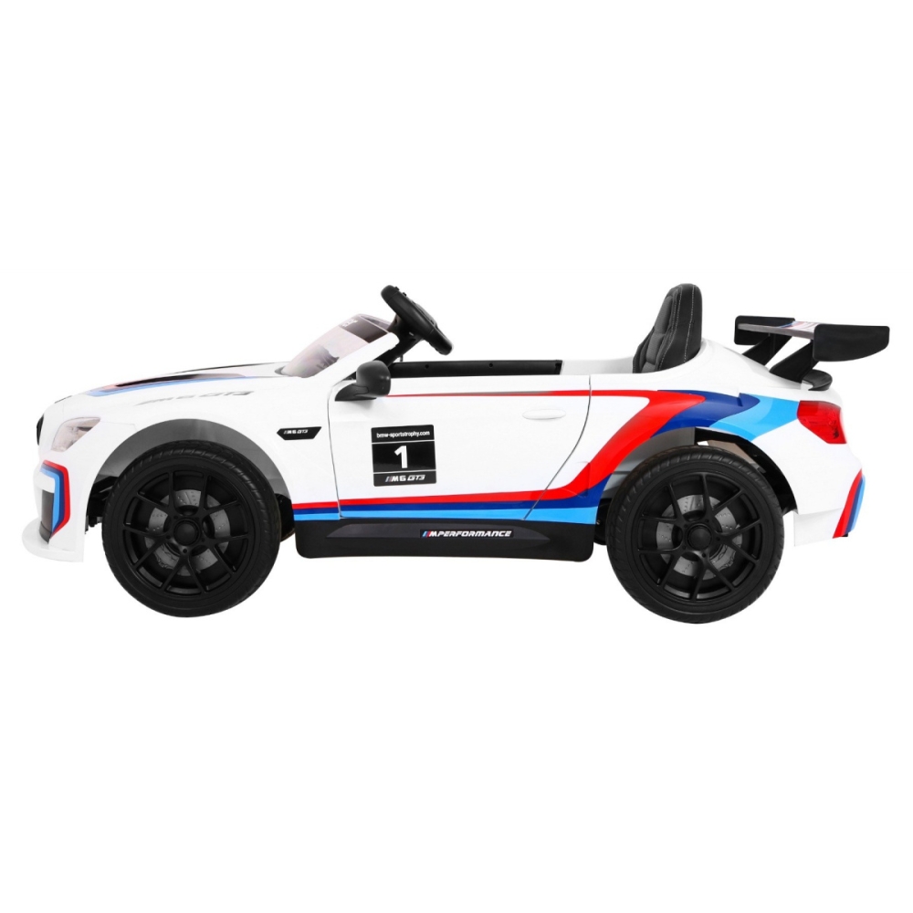 Elektromobilis BMW M6 GT3, White-Elektromobiliai vaikams, Mašinos-e-vaikas