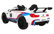 Elektromobilis BMW M6 GT3, White-Elektromobiliai vaikams, Mašinos-e-vaikas