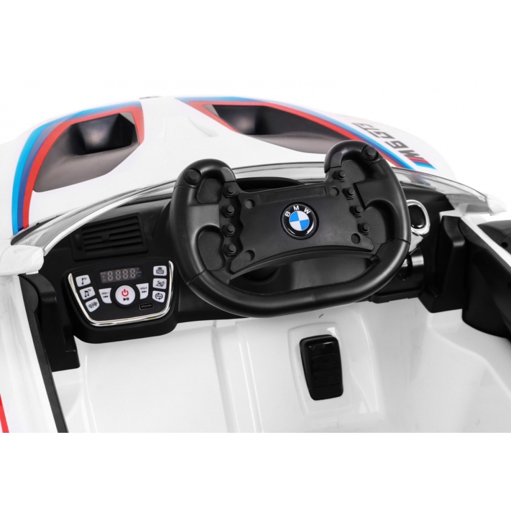 Elektromobilis BMW M6 GT3, White-Elektromobiliai vaikams, Mašinos-e-vaikas