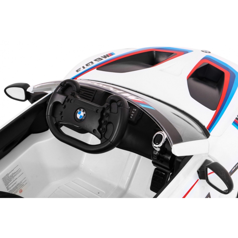 Elektromobilis BMW M6 GT3, White-Elektromobiliai vaikams, Mašinos-e-vaikas