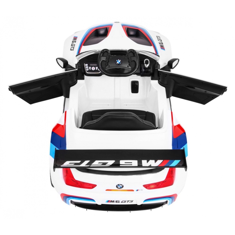 Elektromobilis BMW M6 GT3, White-Elektromobiliai vaikams, Mašinos-e-vaikas
