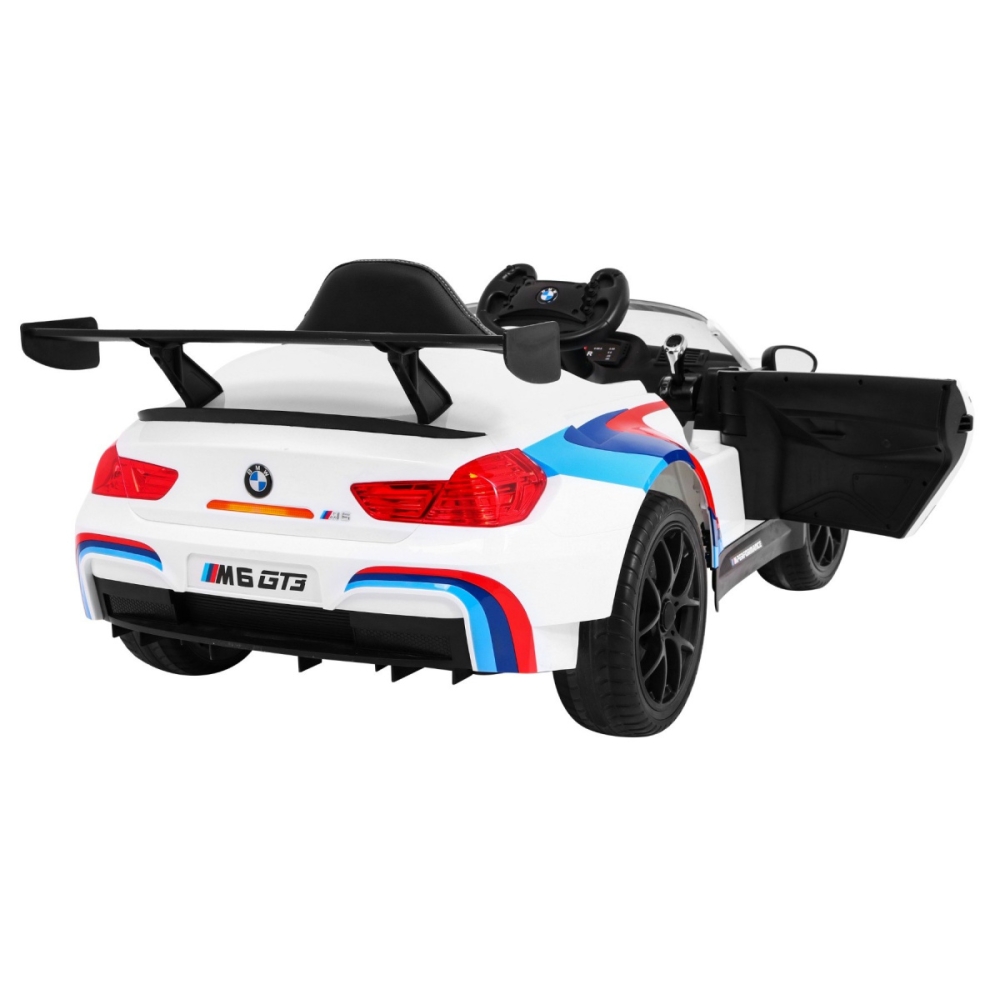 Elektromobilis BMW M6 GT3, White-Elektromobiliai vaikams, Mašinos-e-vaikas