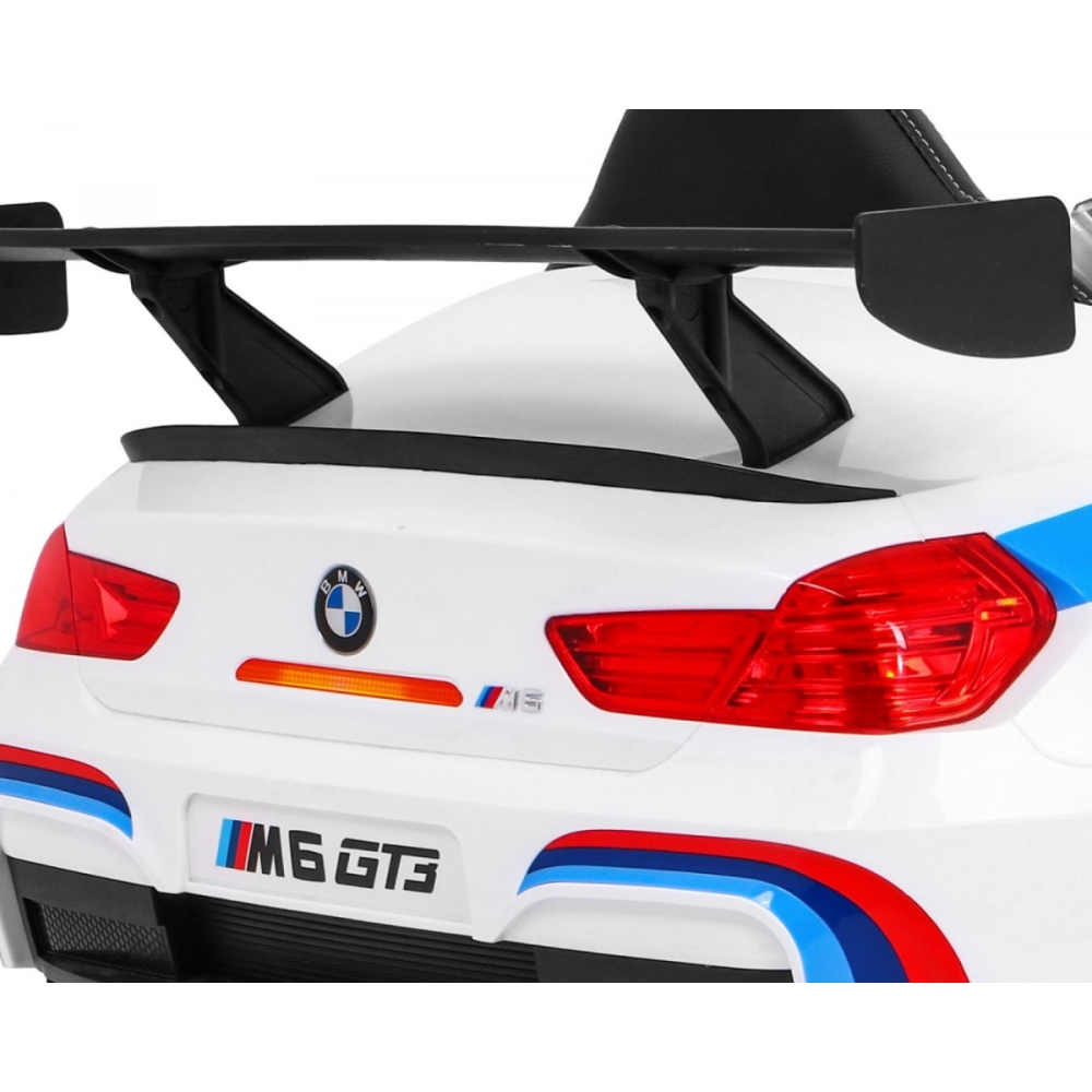 Elektromobilis BMW M6 GT3, White-Elektromobiliai vaikams, Mašinos-e-vaikas