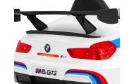 BMW M6 GT3 Auto na akumulator dla dzieci Biały + Nawiew powietrza + Dźwięki MP3 Światła + Pilot