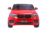 BMW X6M XXL dla 2 dzieci Czerwony + Pilot + Ekoskóra + Pasy + Wolny Start + MP3 USB + LED