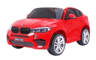 BMW X6M XXL dla 2 dzieci Czerwony + Pilot + Ekoskóra + Pasy + Wolny Start + MP3 USB + LED